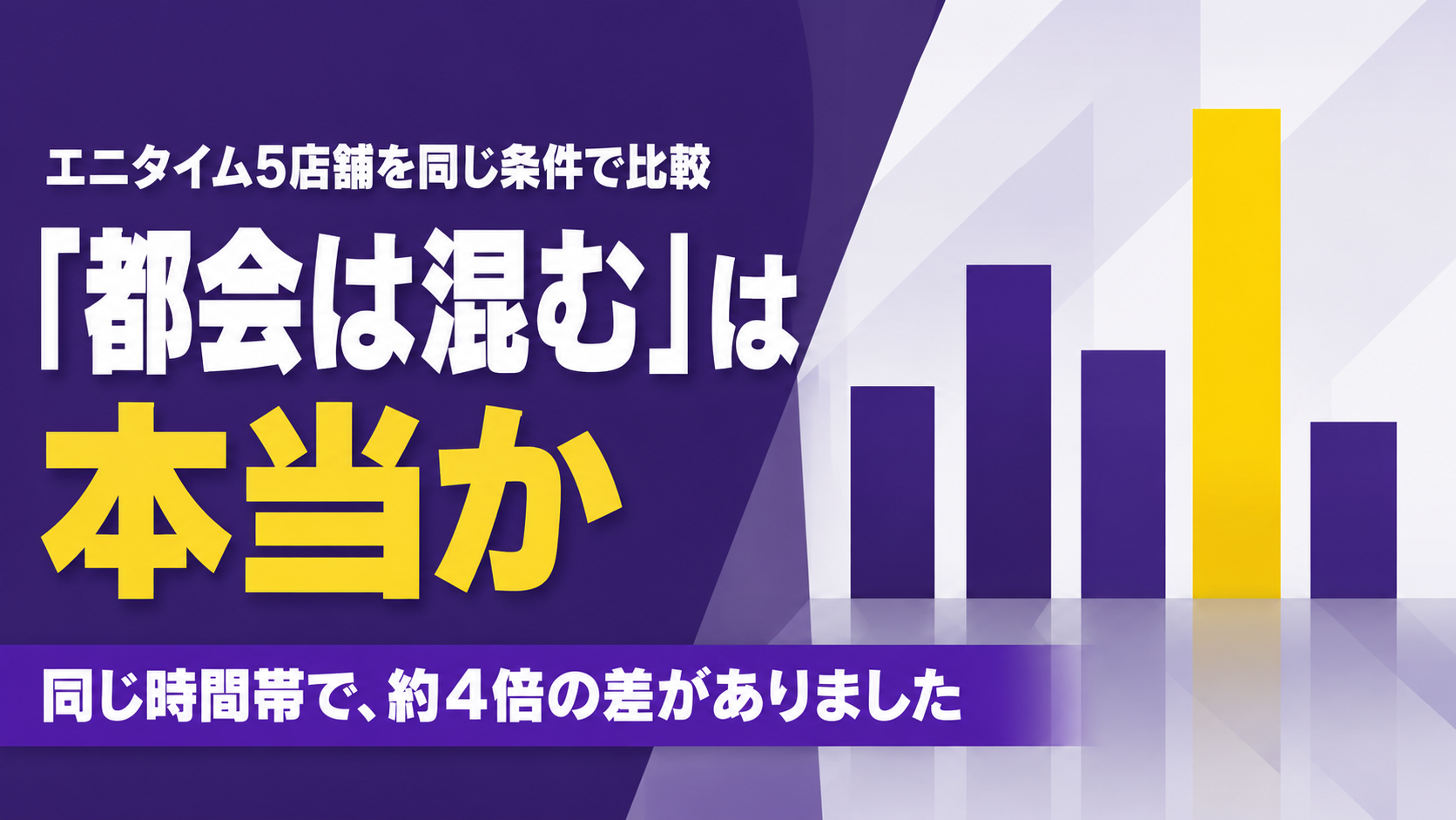 「「都会は混む」は本当か｜エニタイム5店舗の平均人数を並べた結果」の記事アイキャッチ画像
